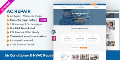 Air Conditioner & HVAC Repair WordPress Theme by wp-organic