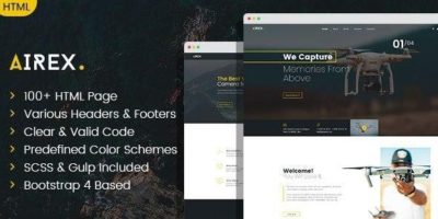 Airex - Drone and Copter Single and Multi page HTML template by WPRollers