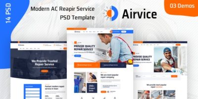 Airvice - AC Repair Services PSD Template by Theme_Pure