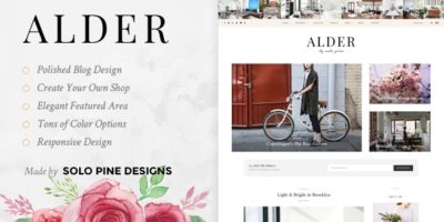 Alder - A Responsive WordPress Blog Theme by SoloPine