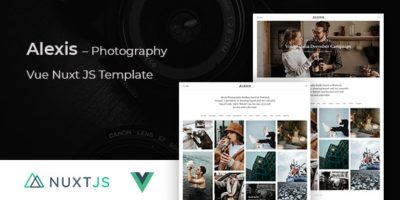 Alexis - Photography Vue Nuxt JS Template by codecarnival