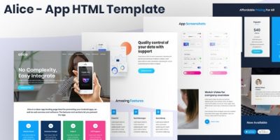 Alice - App Landing Page HTML Template by themes_mountain
