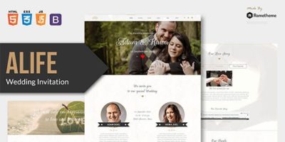 Alife - Wedding Invitation HTML Template by Rometheme