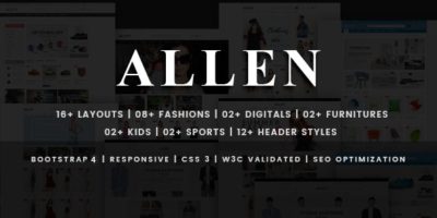 Allen - Multipurpose Store eCommerce HTML Template by HasTech