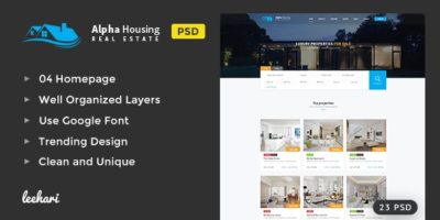 Alpha Housing - Real Estate PSD Template by leehari