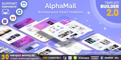 AlphaMail - Responsive Email Template + Online Builder by akedodee