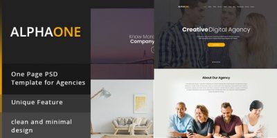Alphaone - Onepage PSD template by CyberChimps