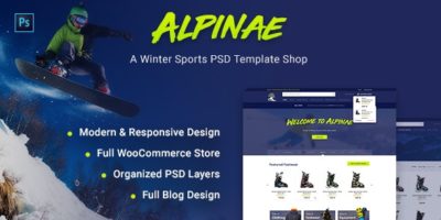 Alpinae - Winter Sports Shop PSD Template by CMSSuperHeroes