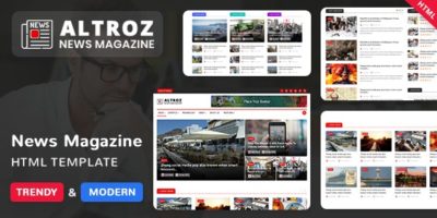 Altroz - News Magazine HTML Template by U-Touchdesign