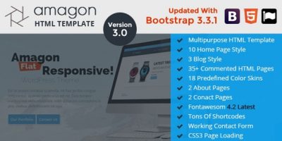 Amagon: Bootstrap Flat Multipurpose HTML5 Template by mannatstudio