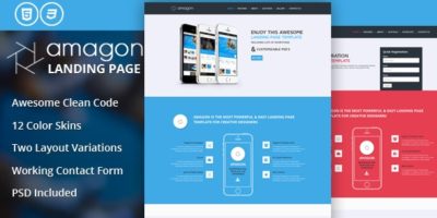 Amagon Flat Bootstrap Landing Page Template by mannatstudio