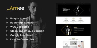 Amee HTML5 Portfolio Template by wpoceans