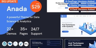 Anada - Data Science & Analytics Saas WordPress Theme by WordpressRiver