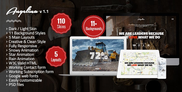 Angelina-Responsive Underconstruction Landing Page by Smarty-Themes