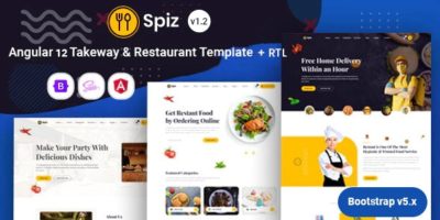 Angular 12 Takeaway & Restaurant Template - Spiz by HiBootstrap