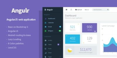 Angulr - Bootstrap Admin Web App with AngularJS by Flatfull