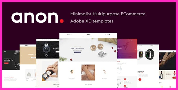 Anon - Minimalist Multipurpose eCommerce Adobe XD templates by CleverSoft