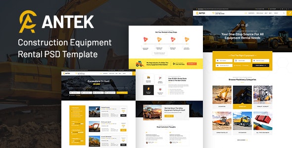 Antek - Construction Equipment Rental PSD by Templines
