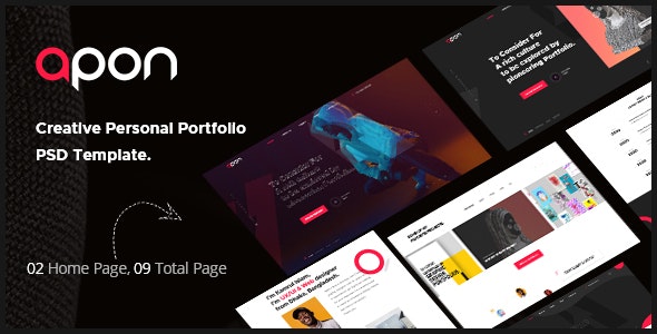 Apon - Creative Personal Portfolio PSD Template. by androThemes