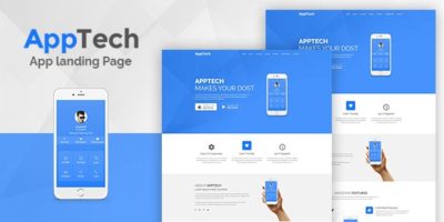 AppTech - App Landing Page WordPress Theme by HasTech