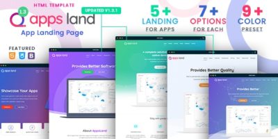AppsLand - App Landing Page HTML Template by softnio