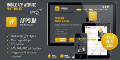 Appsum - OnePage Mobile APP PSD Template by Design_service