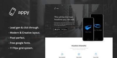 Appy - App Landing Page PSD Template by Themestun