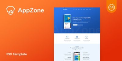 Appzone - App Landing PSD Template by Mugli