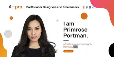Apro — Portfolio for Designers & Freelancers by TemplateMilk