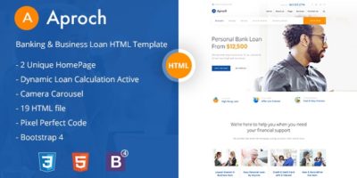 Aproach - Banking & Business Loan Bootstrap-4 HTML Template by CreativeGigs