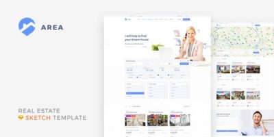 Area — Real Estate Agency and Realtor Sketch Template by torbara
