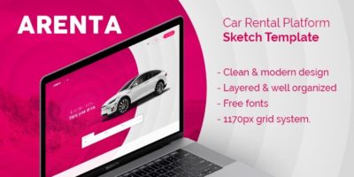 Arenta - Car Rental Platform Sketch Template by uicube