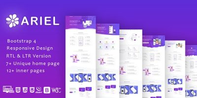 Ariel - App Landing Page Template + RTL by marwaelmanawy