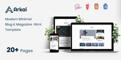 Arkai - Responsive Blog and Portfolio HTML Template by electronthemes