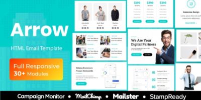 Arrow - Multipurpose Responsive Email Template 30+ Modules Mailchimp by grapestheme