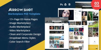 Arrowshot marketplace psd template by webstrot