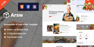 Arsw - Restaurant HTML Template by webcodegen