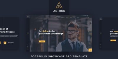 Arthor - Creative Portfolio Showcase PSD Template by Marvel_Theme