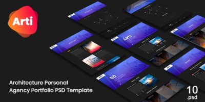 Arti - Architecture Personal Agency Portfolio PSD Template by createuiux