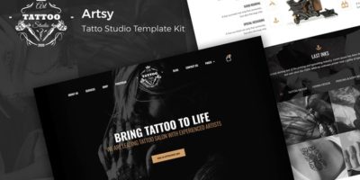 Artsy - Tattoo Studio Template Kit by ArrowHiTech