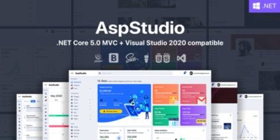 AspStudio - ASP.NET Core 5.0 MVC Bootstrap 5 Admin Template by SeanTheme