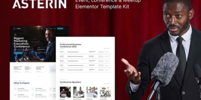 Asterin – Digital Event & Conference Elementor Template Kit by deTheme