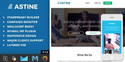 Astine – Responsive Email + StampReady Builder & Mailchimp Editor by Rpixelcreative9