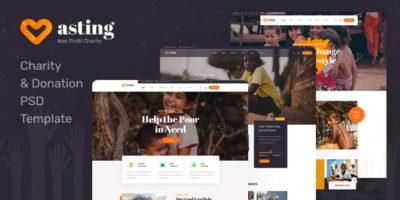 Asting - Charity & Donation PSD Template by Layerdrops