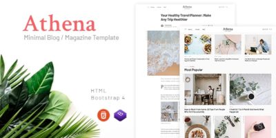 Athena - Minimal Blog/Magazine HTML Template by alithemes
