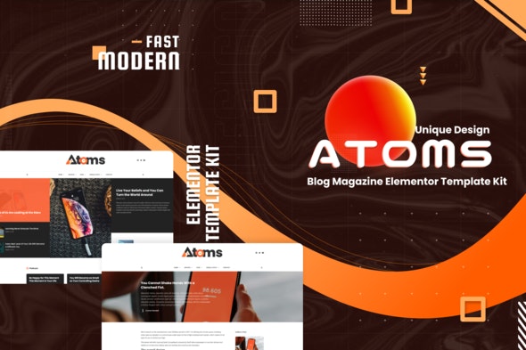 Atoms - Blog & Magazine Elementor Template Kit by designuptodate