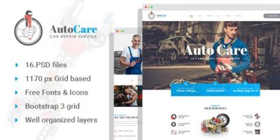 AutoCare - Car Repair Station PSD Template by WPRollers