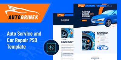 Autogrinek - Auto Service and Car Repair PSD Template by envalab