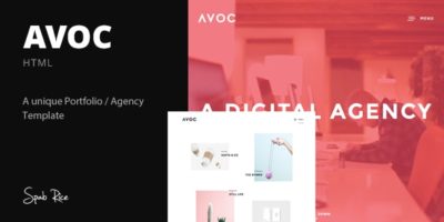 Avoc - Minimal Portfolio / Agency Template by SpabRice