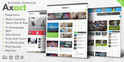 Axact - Responsive Magazine Blogger Theme by themelet